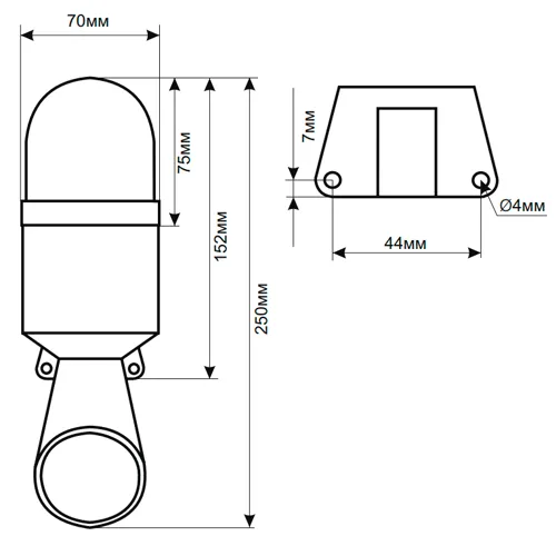 Технические характеристики сигнальных маячков SL70B