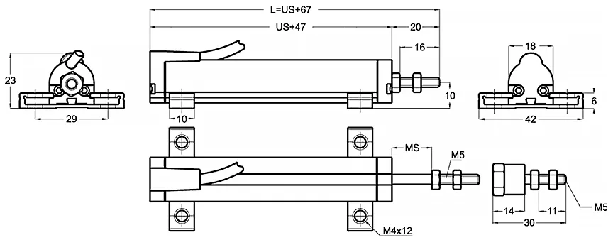 Потенциометрические датчики линейных перемещений SLP