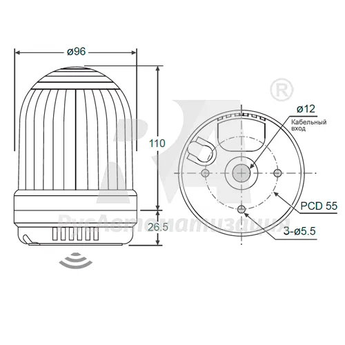 Светодиодный сигнальный маячок Intek ZQ-9