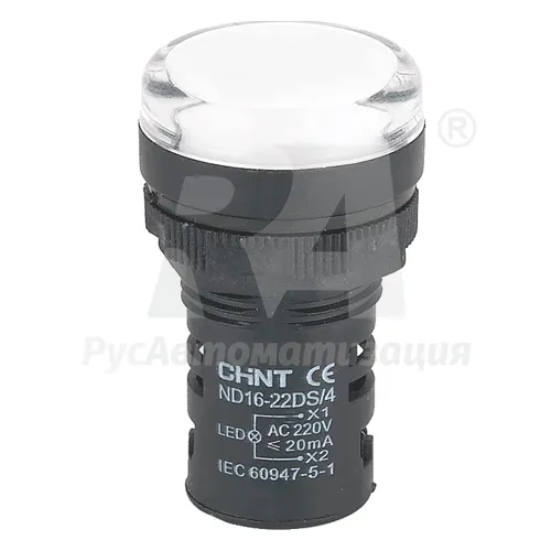 Индикатор ND16-22DS/2C белый AC/DC24В
