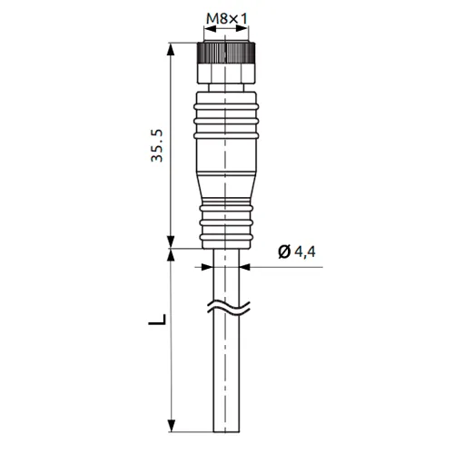 Габаритные размеры WS08-4S-5V