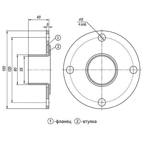 Габаритные размеры MFW-D155-00-A