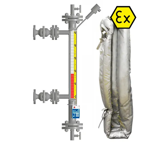 Байпасный уровнемер магнитный ILL-BM-BX40-1500-N3-031-FB-T2-VC-SG/PHEC-TS(-20/45/-60/40)