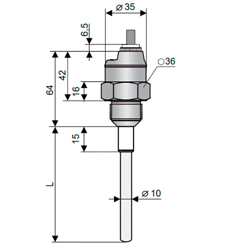 Габаритные размеры DLM-35N-21-CI34-I-A-E0600-K2