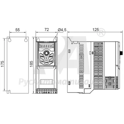 Габаритные размеры AD800P-4T2D2-PU0PCU0P фото