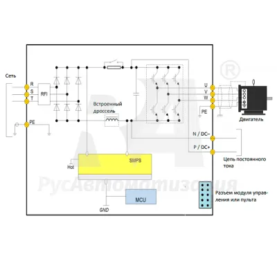 Схема подключения AD800-4T132H/160L-PU00CU00  фото