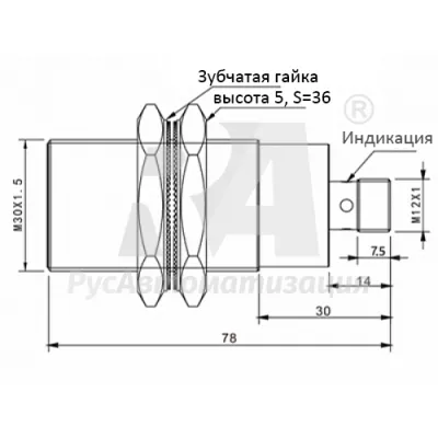 Габаритные размеры TLF30-16NO-E2 фото