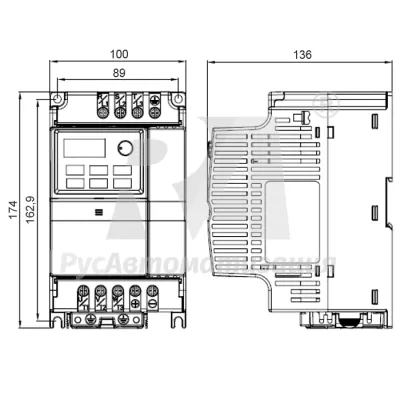 Габаритные размеры VFD040EL43W фото