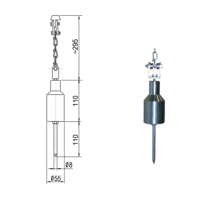 Габаритные размеры измерительного груза уровнемера IL-LT 02ACS0.1A.3D.4A.61.81  фото
