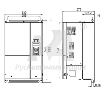 Габаритные размеры VFD370C43A фото