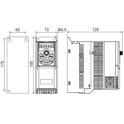 Габаритные размеры AD800P-4TD75-PU0PCU0P фото