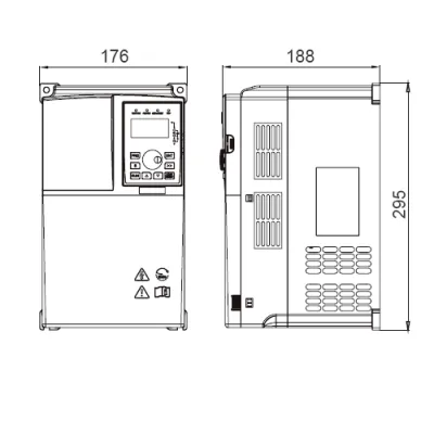 Габаритные размеры ESQ-770-4T0185G/0220P 18.5/22кВт, 380В фото