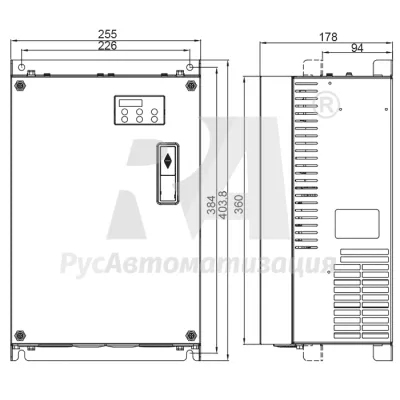 Габаритные размеры VFD300ED43S фото