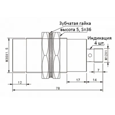 Габаритные размеры TRN30-15NC-E2 фото