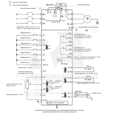 Схема подключения ПЧ LCI-G400/P450-4  фото