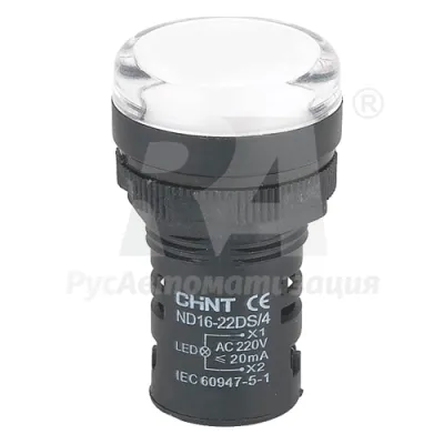 Индикатор ND16-22DS/4C белый AC110В фото
