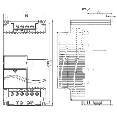 Габаритные размеры VFD110E43A фото