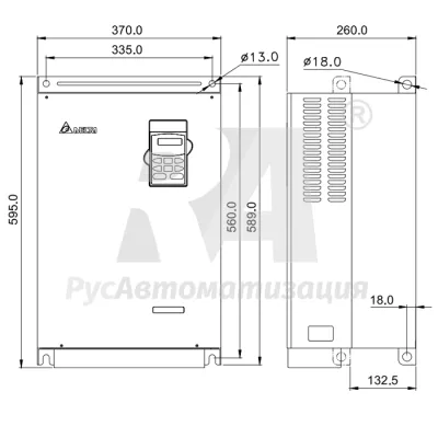 Габаритные размеры VFD550B43C фото