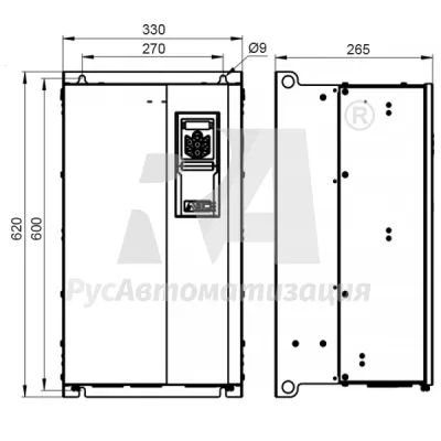 Габаритные размеры AD800-4T090H/110L-PU00CU00 фото