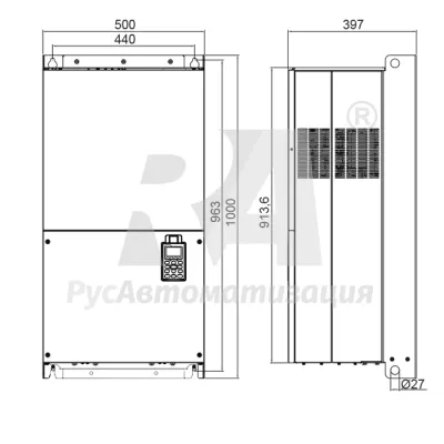 Габаритные размеры VFD2200CH43A-00 фото