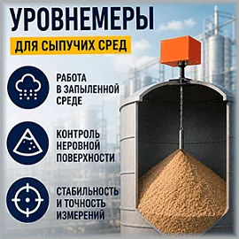 В чем заключается основная сложность измерения уровня сыпучих материалов