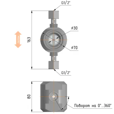 Габаритные размеры IFL-IG-E41-15-NG(PTFE)-W фото