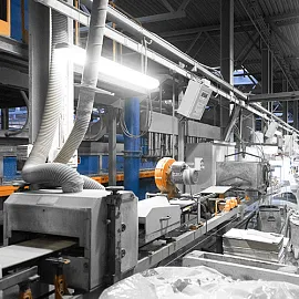 Микроволновый датчик потока сыпучих веществ для контроля потока извести в желобах