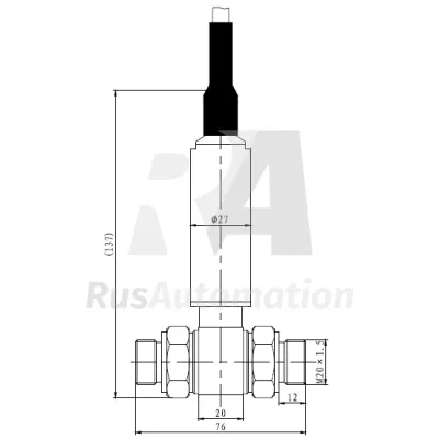 Габаритные размеры MDM491[0~1.0]MPa-V-24-C4B2 фото