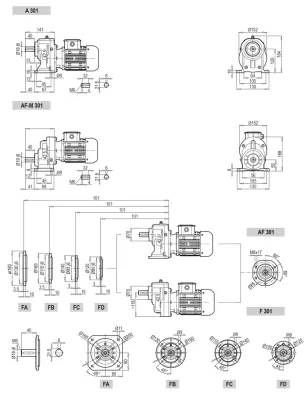 Габаритные размеры AF-M301-2.04-M1-2-P90B5 фото