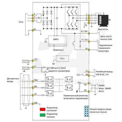 Схема подключения AD800-4T022H/030L-PU00CU00  фото