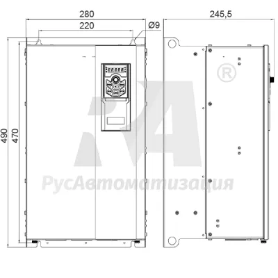 Габаритные размеры AD800P-4T037-PU0PCU0P фото