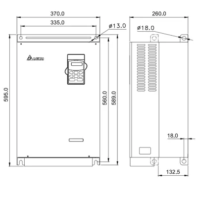 Габаритные размеры VFD550B43C фото