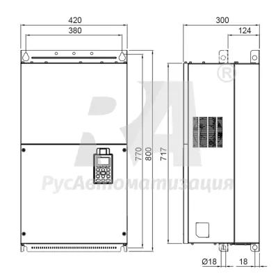 Габаритные размеры VFD1600C43A-00 фото