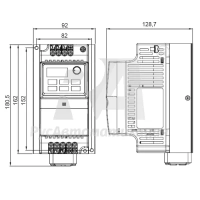 Габаритные размеры VFD015EL43W фото
