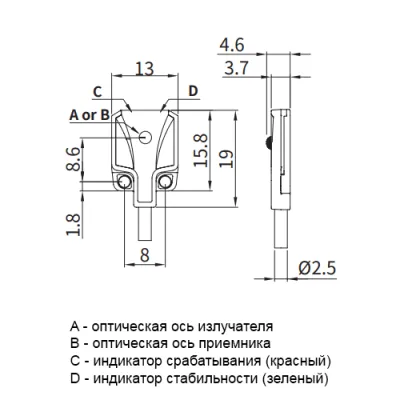 Габаритные размеры BTF1M-TDTD фото