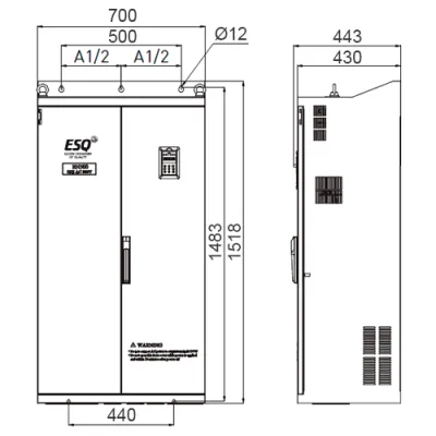 Габаритные размеры ESQ-500-4T3550G/3750P фото