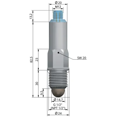 Габаритные размеры RFLS-24N-1-G-P-CM фото