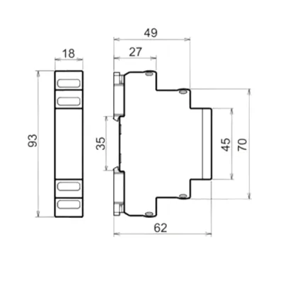 Габаритные размеры РКН-3-18-15 AC230В/AC400В УХЛ4 фото