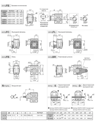 Габаритные размеры PP7QFB08C0BB3 фото