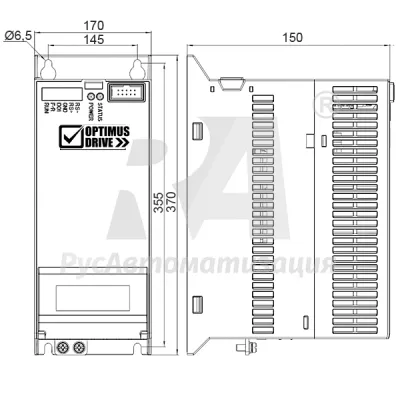 Габаритные размеры AD800-4T022H/030L-PU00CU00 фото