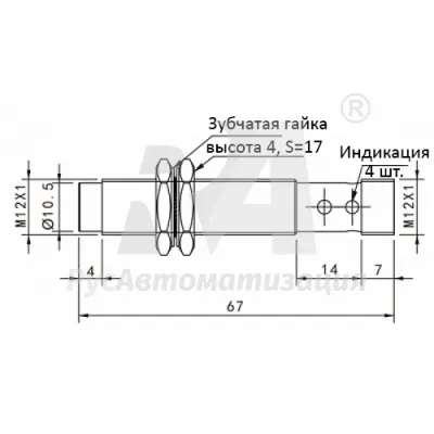 Габаритные размеры TRN12-04PO-E2 фото