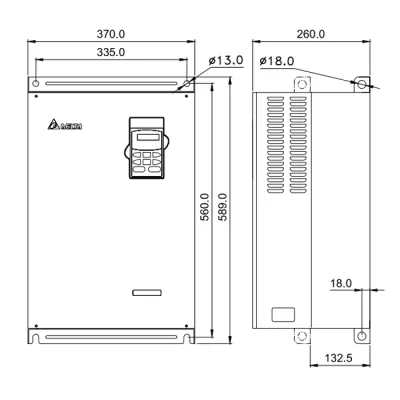 Габаритные размеры VFD370B43A фото