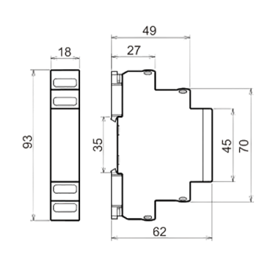 Габаритные размеры РВО-15 ACDC24В/АС230В УХЛ2 фото