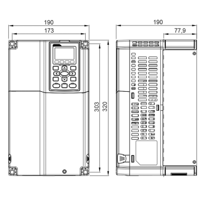 Габаритные размеры VFD110CP4EB-21 фото