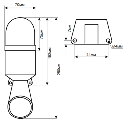 Габаритные размеры SL70B-HFL-220-Y фото