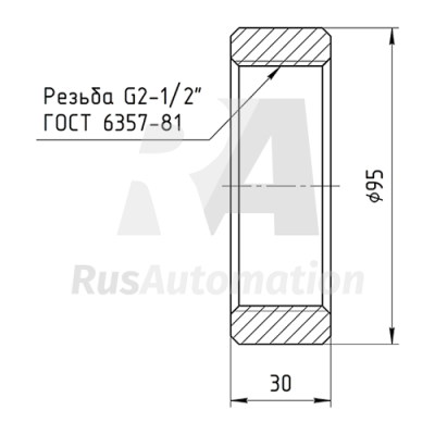 Габаритные размеры ВТ12x18н10тG21/2-30 фото